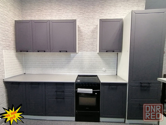 Прямая кухня "Кёльн" 2,5м в цвете софт маренго Макеевка - изображение 1