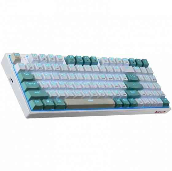 Игровая клавиатура Redragon Veigar Ru, Rgb, Bt+2.4g, бело-голубой, беспроводная (арт-6649) Донецк