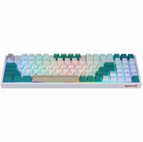 Игровая клавиатура Redragon Veigar Ru, Rgb, Bt+2.4g, бело-голубой, беспроводная (арт-6649) Донецк