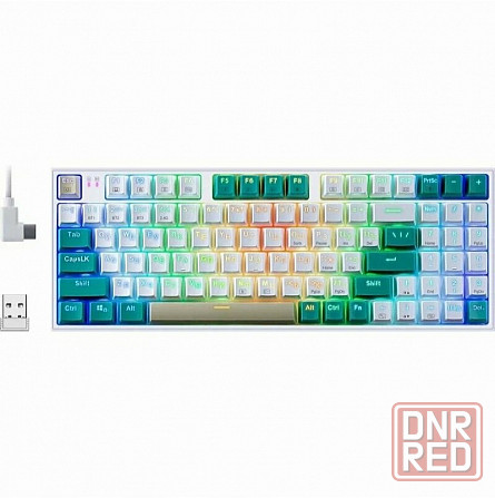 Игровая клавиатура Redragon Veigar Ru, Rgb, Bt+2.4g, бело-голубой, беспроводная (арт-6649) Донецк - изображение 1