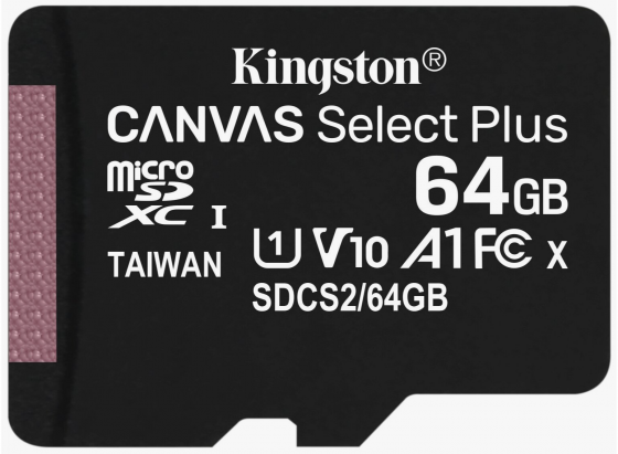 Карта памяти Kingston Microsdxc 64gb Uhs-I Class 10 U1 A1 Canvas Select Plus (Sd адаптер) 100mb/S (S Донецк