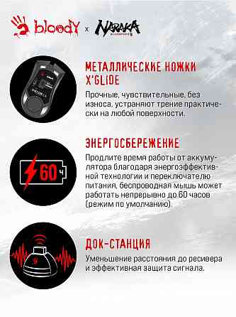Мышь A4tech Bloody R90 Plus Naraka белый/рисунок оптическая (5000dpi) беспроводная Usb 8 кнопок (арт Донецк