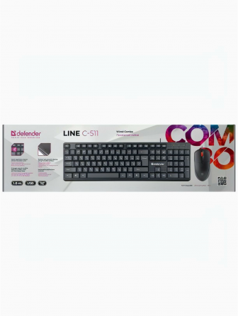 Клавиатура + мышь Defender Line C-511 (45511), черный (арт-9519) Донецк
