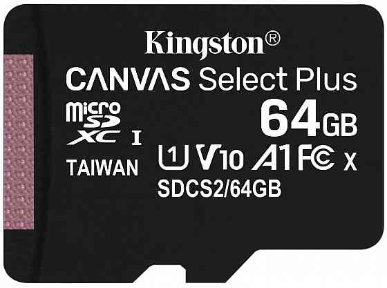 Карта памяти Kingston Microsdxc 64gb Uhs-I Class 10 U1 A1 Canvas Select Plus (Sd адаптер) 100mb/S (S Макеевка