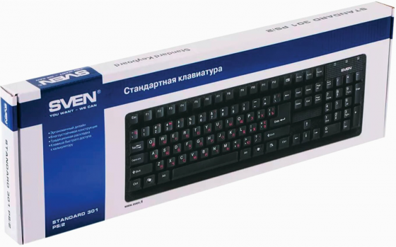 Клавиатура Sven проводная Standard 301, Usb, 104 клавиши, черная (Sv-03100301ub) (арт-5513) Донецк