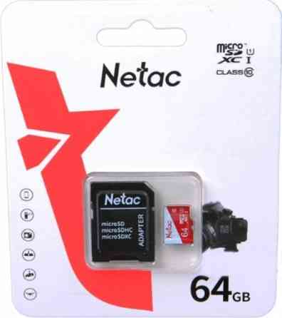 Карта памяти Netac P500 Eco, Microsdxc, 64 гб, Class 10, Uhs-I U1, адаптер на Sd (Nt02p500eco-064g-R Донецк
