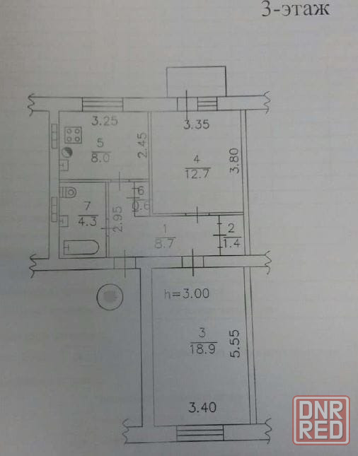 продам 2к сталинку Университетская/Обладминистрация, 3/5, дом во дворе, ж/б перекрытия Донецк - изображение 3