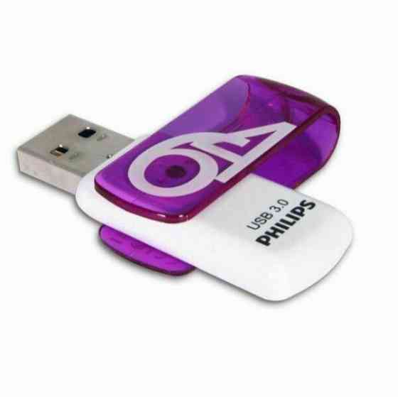 Флеш накопитель 64gb Philips Vivid3.0 64gb, Usb 3.0 фиолетовый (Fm64fd00b/97) (арт-9752) Донецк