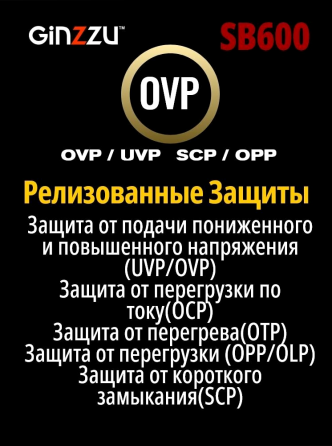 Блок питания Ginzzu Sb600 Atx, 12cm Fan, 20+4pin Cpu (4+4), 4*Sata, 3*Ide , Pci-E (6+2) цвет черный Макеевка