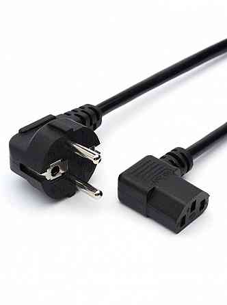 Кабель питания, евровилка-C13 (F) 1.8м пвх 0.75мм угловой, черный, Gopower (арт-2448) Донецк