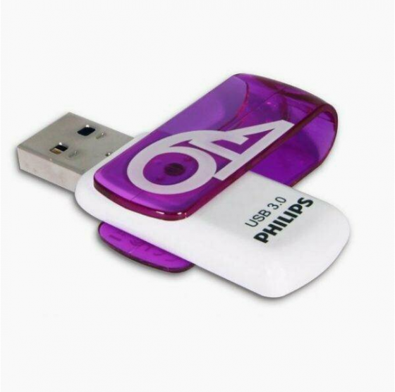 Флеш накопитель 64gb Philips Vivid3.0 64gb, Usb 3.0 фиолетовый (Fm64fd00b/97) (арт-6298) Макеевка