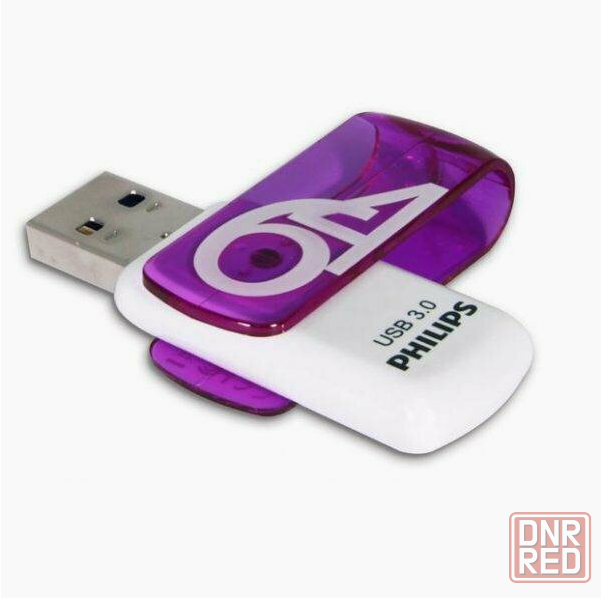 Флеш накопитель 64gb Philips Vivid3.0 64gb, Usb 3.0 фиолетовый (Fm64fd00b/97) (арт-6298) Макеевка - изображение 1