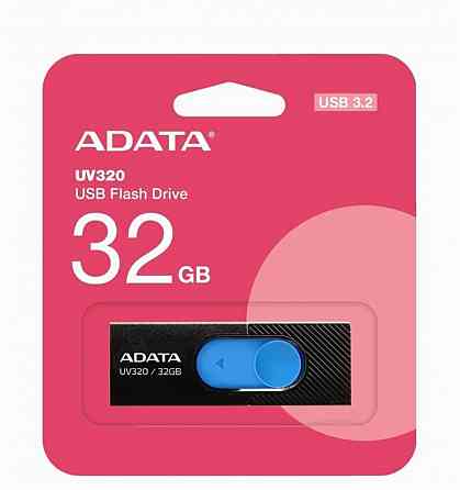 Флэш-накопитель A-Data Uv320 32гб, Usb3.2, черный/синий(Auv320-32g-Rbkbl) (арт-3547) Макеевка