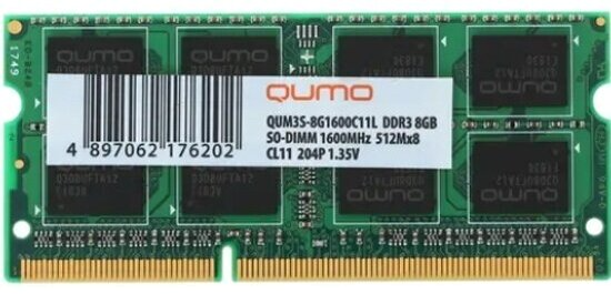 Оперативная память So-Dimm Qumo 8gb Ddr3-1600 (Qum3s-8g1600c11l) (арт-3654) Донецк