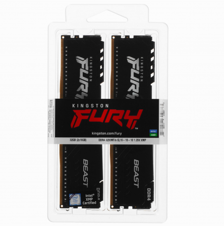 Оперативная память Kingston Kf432c16bb1k2/32wp, 32gb (2x16gb) 3200mt/S Ddr4 Cl16 Dimm, черный (арт-3 Макеевка