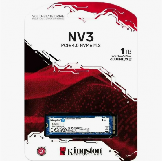 Твердотельный накопитель Ssd Kingston Nv3 1тб (Snv3s/1000g) M.2(22x80mm), Nvme, Pcie 4.0 X4, 3d Tlc Донецк