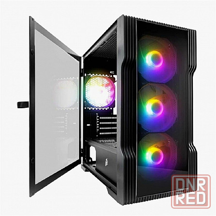 Корпус 1stplayer Trilobite T3-G T3-G-Bk-4f1 Black Matx Tg 4x 120mm Led Fans Inc (арт-3638) Донецк - изображение 1