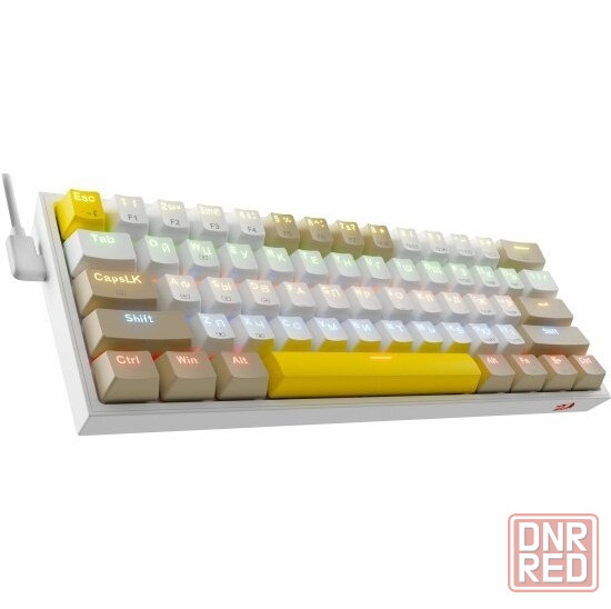 Клавиатура Redragon Fizz Ru (Sw +Red) механическая белый (72596) (арт-2717) Донецк - изображение 3