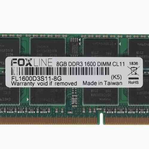 Оперативная память So-Dimm 8gb Ddr3-1600 Pc3-12800 Foxconn Foxline, Cl11, 1.5v, (512x8), Retail (Fl1 Донецк