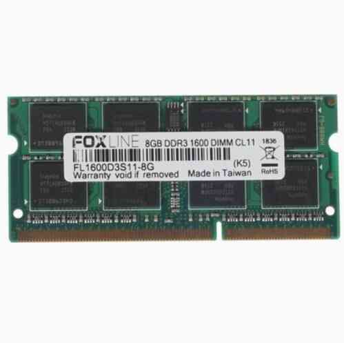Оперативная память So-Dimm 8gb Ddr3-1600 Pc3-12800 Foxconn Foxline, Cl11, 1.5v, (512x8), Retail (Fl1 Макеевка