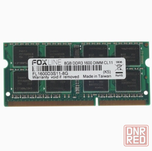 Оперативная память So-Dimm 8gb Ddr3-1600 Pc3-12800 Foxconn Foxline, Cl11, 1.5v, (512x8), Retail (Fl1 Макеевка - изображение 1