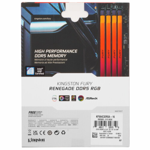 Оперативная память Ddr5 Kingston Fury Renegade Silver Rgb [Kf564c32rsa-16] 16 гб, 6000mhz (арт-2552) Макеевка
