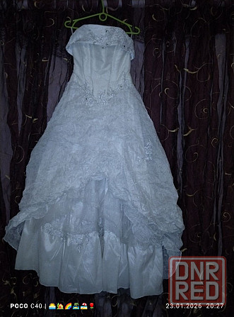 продам свадебное платье 12000 р одевалось 1 раз в подарок накидка Донецк - изображение 2