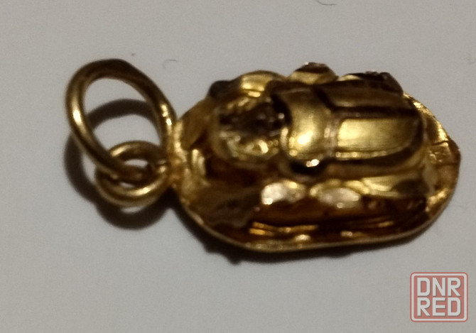 Подвеска жук скарабей 0.98 грамм 585 проба Донецк - изображение 3