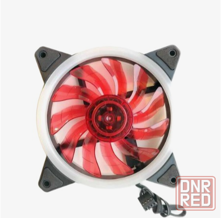 Wjf вентилятор для компьютера 120мм, 3pin, красная подсветка (арт-9447) Донецк - изображение 1