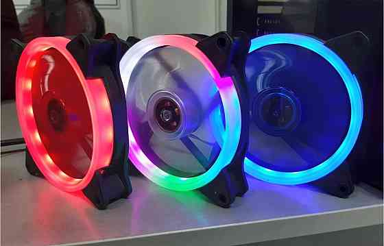 Wjf вентилятор для компьютера 120мм, 3pin, зелёная подсветка (арт-1508) Донецк