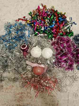 Стеклянные ёлочные игрушки, 4 штуки, дождик Макеевка