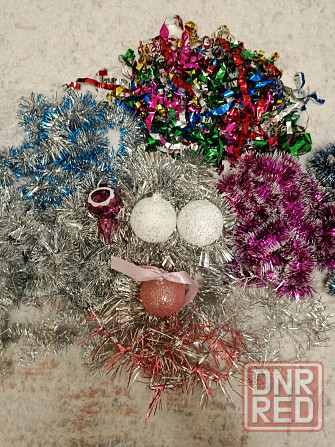 Стеклянные ёлочные игрушки, 4 штуки, дождик Макеевка - изображение 1