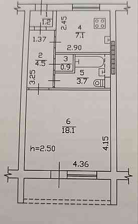 Продам 1ком 38.3 м² Калининский район Донецк