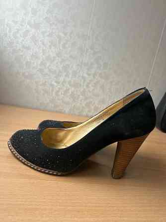 Туфли черные замшевые блестящие Донецк
