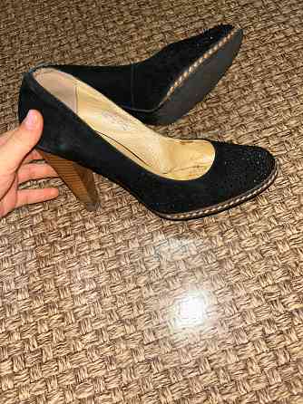 Туфли черные замшевые блестящие Донецк