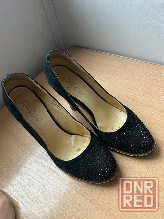 Туфли черные замшевые блестящие Донецк - изображение 5