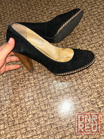 Туфли черные замшевые блестящие Донецк - изображение 6