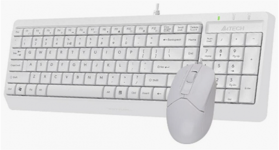 Клавиатура + мышь A4tech Fstyler F1512 клав:белый мышь:белый Usb (арт-1379) Донецк