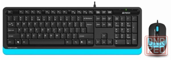 Комплект клавиатура+мышь A4tech Fstyler F1010 черный/черный (F1010 Blue) (арт-2751) Макеевка - изображение 1