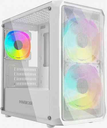Корпус Powercase Mistral Micro A3w Argb, Tempered Glass, 2x 140mm Argb Pwm+1x 120mm Argb Pwm, белый, Макеевка
