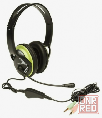 Компьютерная гарнитура Genius Hs-400a, черный/зеленый (арт-9482) Донецк - изображение 1