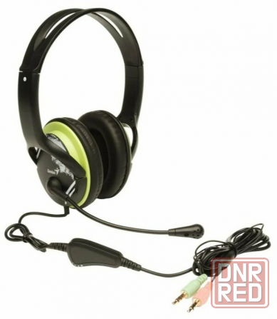 Компьютерная гарнитура Genius Hs-400a, черный/зеленый (арт-1734) Макеевка - изображение 1