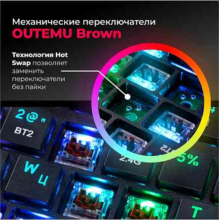 Беспроводная механическая клавиатура для компьютера Redragon Anubis Rgb (80%) (арт-7214) Донецк