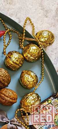 Гирлянда. Материалы для изготовления золотых орехов на ёлку Макеевка - изображение 1