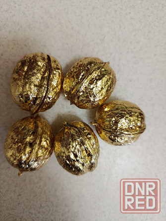 Гирлянда. Материалы для изготовления золотых орехов на ёлку Макеевка - изображение 2