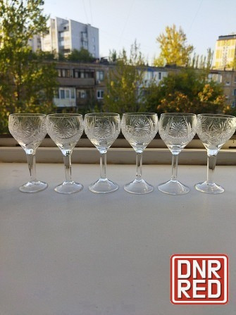 Набор хрустальных рюмочек на ножке ссср Донецк - изображение 5