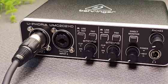 Звуковая карта Behringer UMC202HD U-PHORIA, студийная, аудиоинтерфейс Донецк