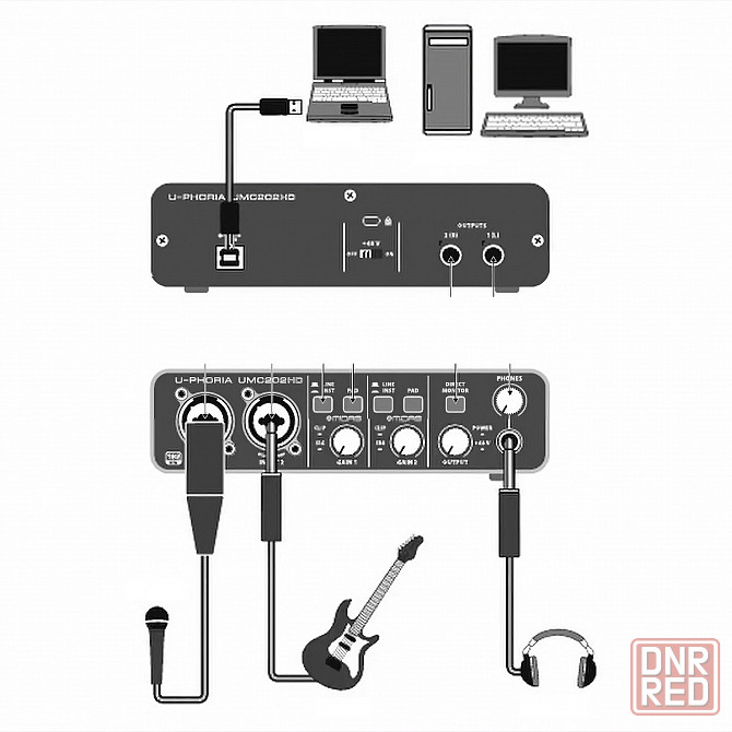 Звуковая карта Behringer UMC202HD U-PHORIA, студийная, аудиоинтерфейс Донецк - изображение 5