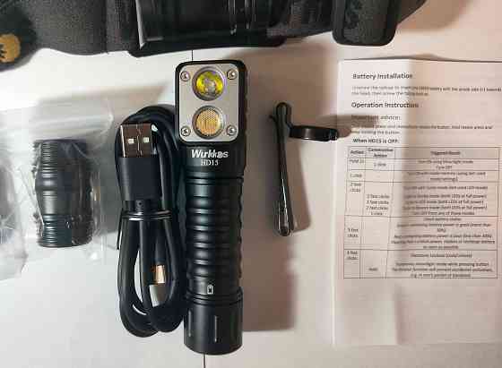 Профессиональный фонарик Wurkkos HD15 (2в1 налобный и ручной) Донецк