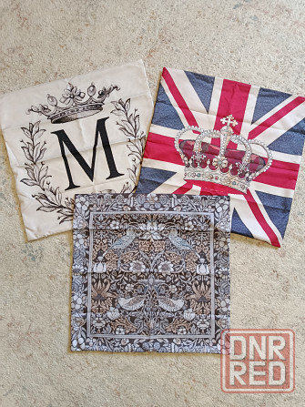 3 декоративные наволочки на молнии, двухсторонние, 45: 45 Макеевка - изображение 1